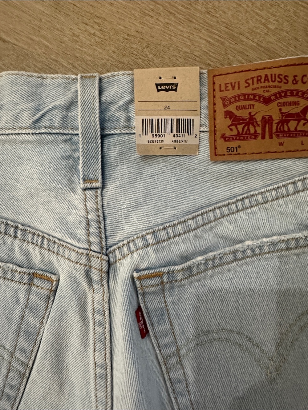 Levi's Light Blue 501 Cutoff Denim Shorts - Picture 2 of 4